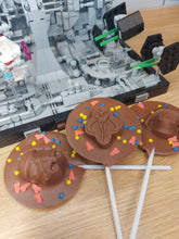 Load image into Gallery viewer, Sci-fi Milk chocolate lolly
